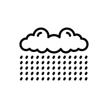 Yağmur için siyah çizgi simgesi 