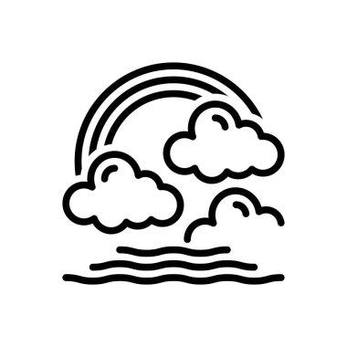 Gökkuşağı için siyah çizgi simgesi 