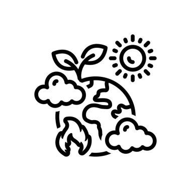 İklim için siyah çizgi simgesi 