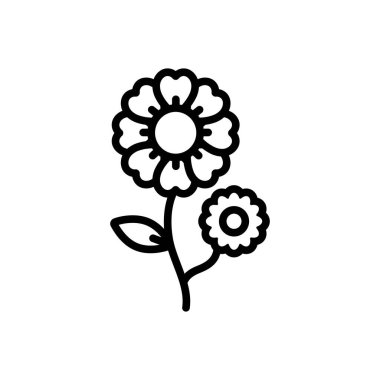 Çiçekler için siyah çizgi simgesi