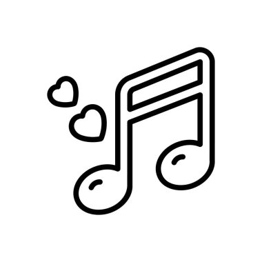 Aşk için siyah çizgi simgesi