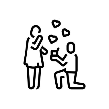 Teklif için siyah çizgi simgesi 