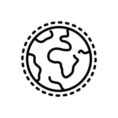 Dünya siyah çizgi simgesini 