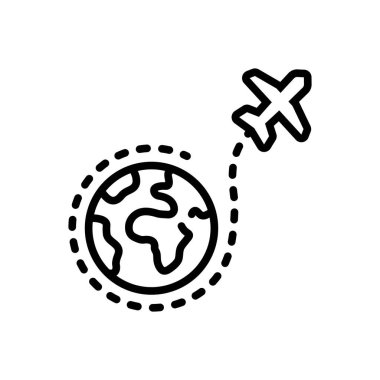 Turizm için siyah çizgi simgesi 