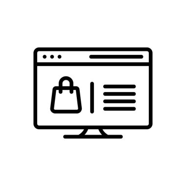 E ticaret sitesi için siyah çizgi simgesi 