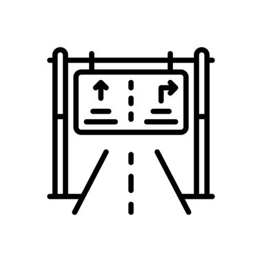 İşaret levhası için siyah çizgi simgesi 