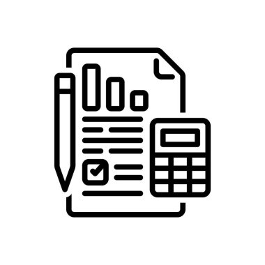 Denetleme için siyah çizgi simgesi