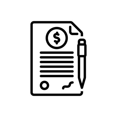 Anlaşma için siyah çizgi simgesi 