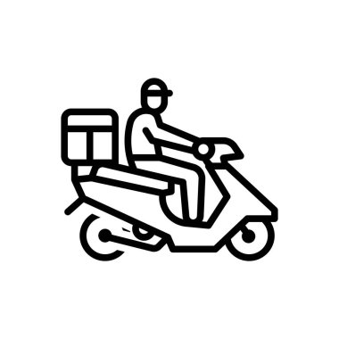 Teslim için siyah çizgi simgesi 