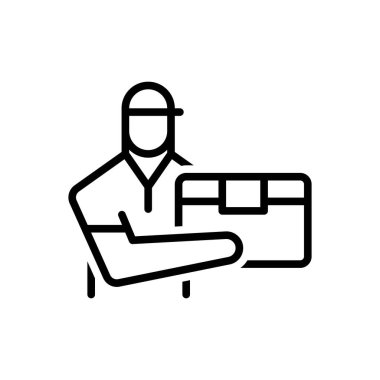 Kurye için siyah çizgi simgesi 