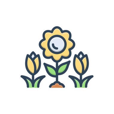 Bahar için renk illüstrasyon simgesi 