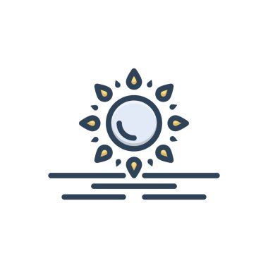 Gündoğumu için renk illüstrasyon simgesi 