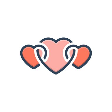 Kalp için renk illüstrasyon simgesi 