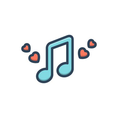 Aşk için renk illüstrasyon simgesi 