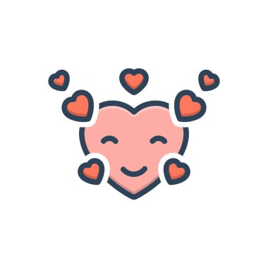Aşk emojisi için renk resimleme simgesi 