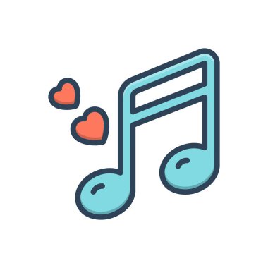 Aşk için renk illüstrasyon simgesi 