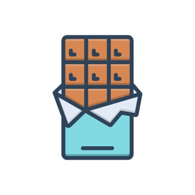 Çikolata için renk illüstrasyon simgesi 