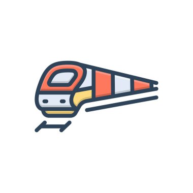 Tren için renk illüstrasyon simgesi 