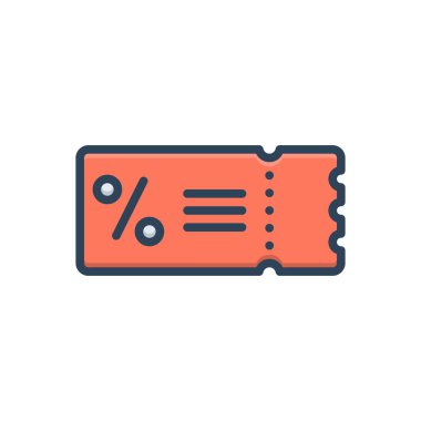 Kupon için renk illüstrasyon simgesi 