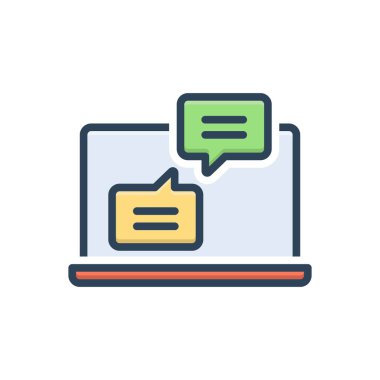 Canlı sohbet için renk illüstrasyon simgesi 