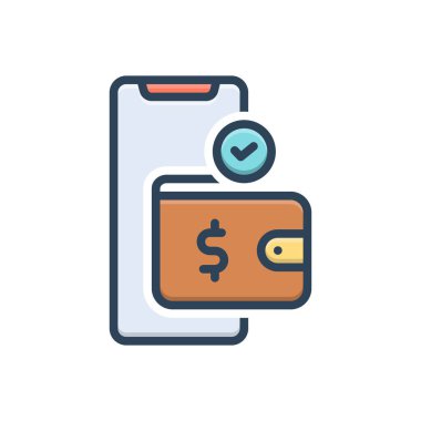 Ödeme için renk illüstrasyon simgesi 