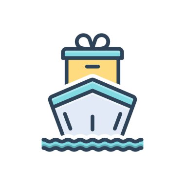 Nakliye için renk illüstrasyon simgesi 