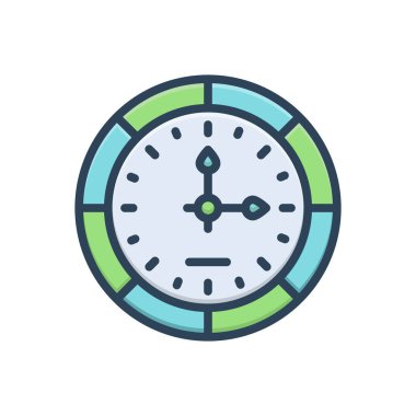 Saat için renk illüstrasyon simgesi 