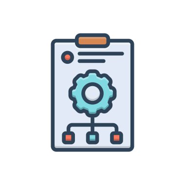 Proje yönetimi için renk illüstrasyon simgesi