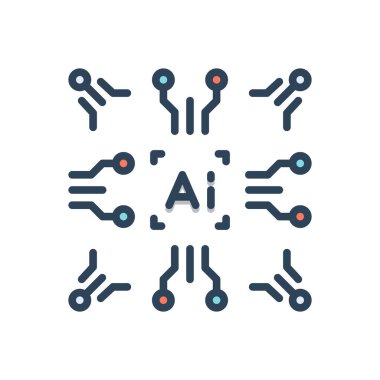 Yapay zeka için renk resimleme simgesi