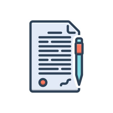 Sözleşme için renk illüstrasyon simgesi 