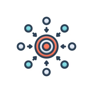 Strateji için renk illüstrasyon simgesi 