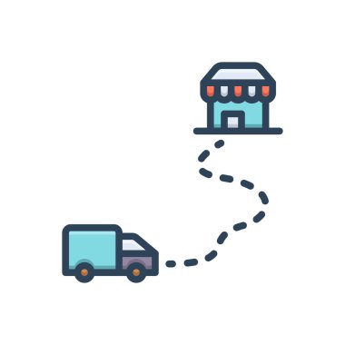 Uzaklık için renk illüstrasyon simgesi 