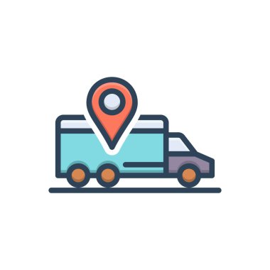 Lojistik için renk illüstrasyon simgesi 
