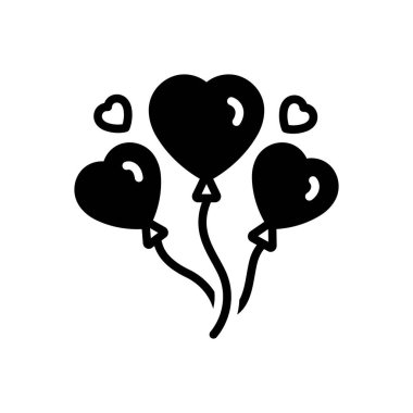 Balonlar için siyah katı simge 