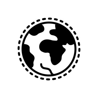 Dünya için siyah katı simge 