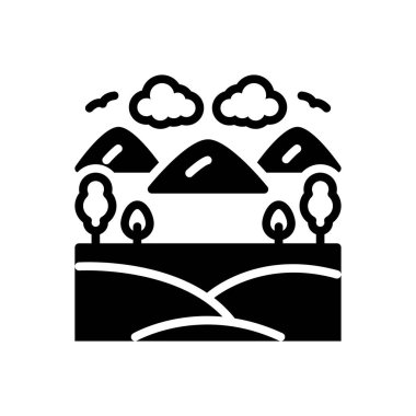 Manzara için siyah katı simge 