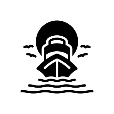 Yolculuk için siyah katı simge 