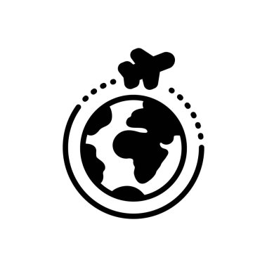 Dünya çapında iletim için siyah katı simge