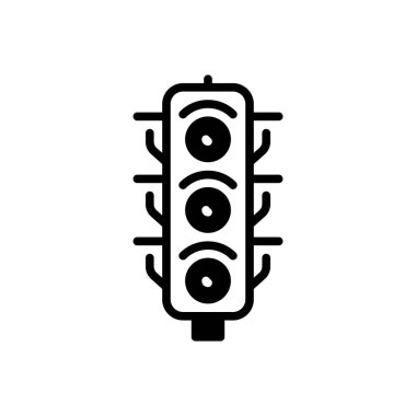 Trafik ışığı için siyah katı simge