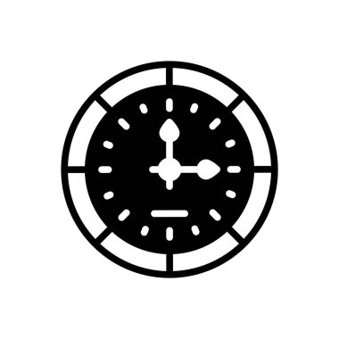 Saat için siyah katı simge 