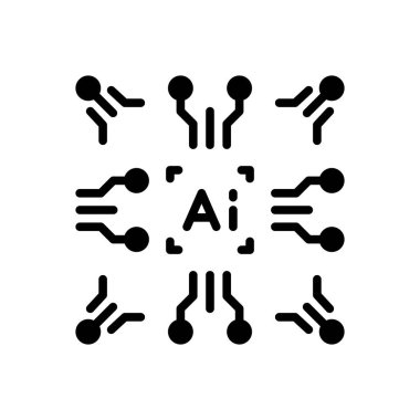 Yapay zeka için siyah katı simge