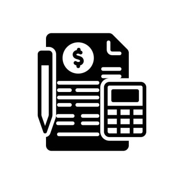 Muhasebe için siyah katı simge 