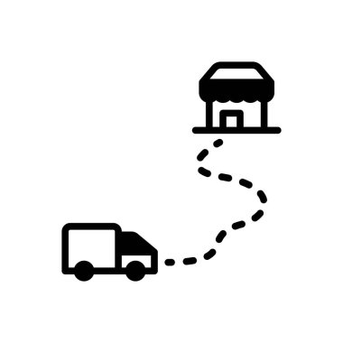 Uzaklık için siyah katı simge 