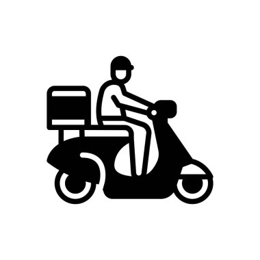 Scooter teslimatı için siyah katı simge