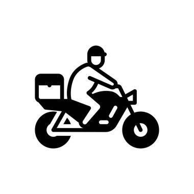 Bisiklet teslimatı için siyah katı simge