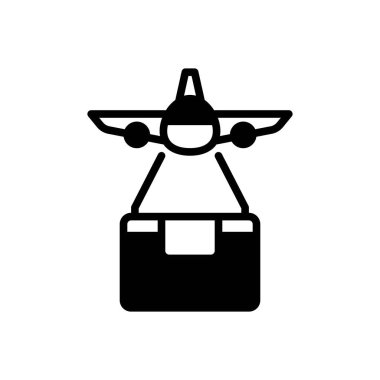 Hava teslimatı için siyah katı simge