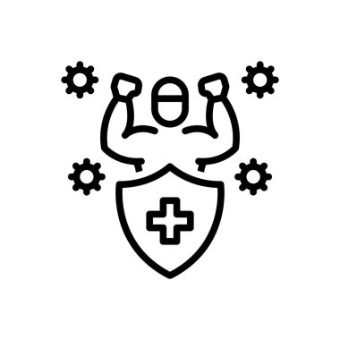 Dokunulmazlık için siyah çizgi simgesi 