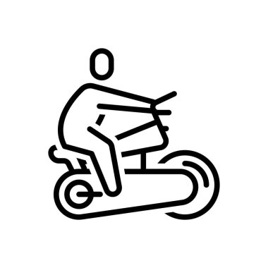 Eliptik bisiklet için siyah çizgi simgesi