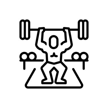 Beden eğitimi için siyah çizgi simgesi