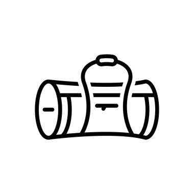 Spor çantası için siyah çizgi simgesi